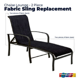 Chaise Lounge - 2 Piece Fabric Sling Replacement